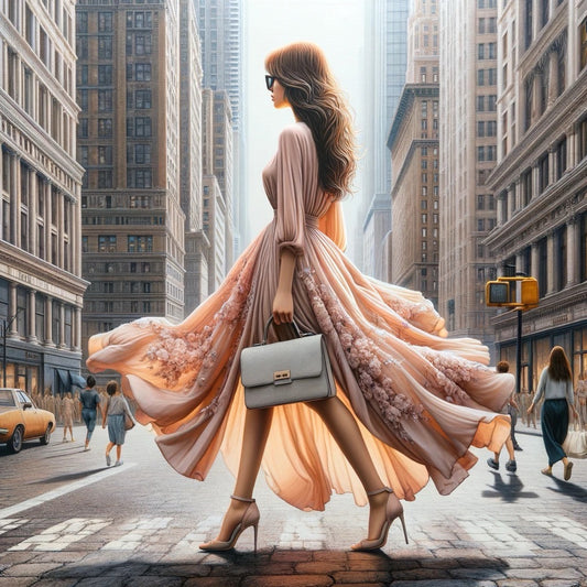Fun and Fabulous Peach Fuzz Dress Fashion Digital Art