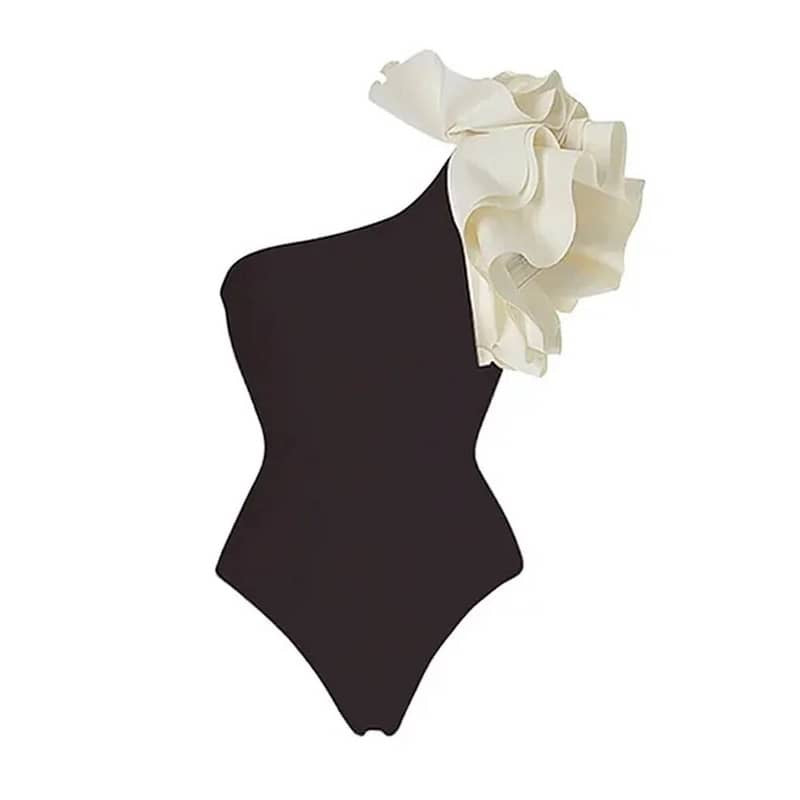 Black Ruffle Elegance Swimsuit