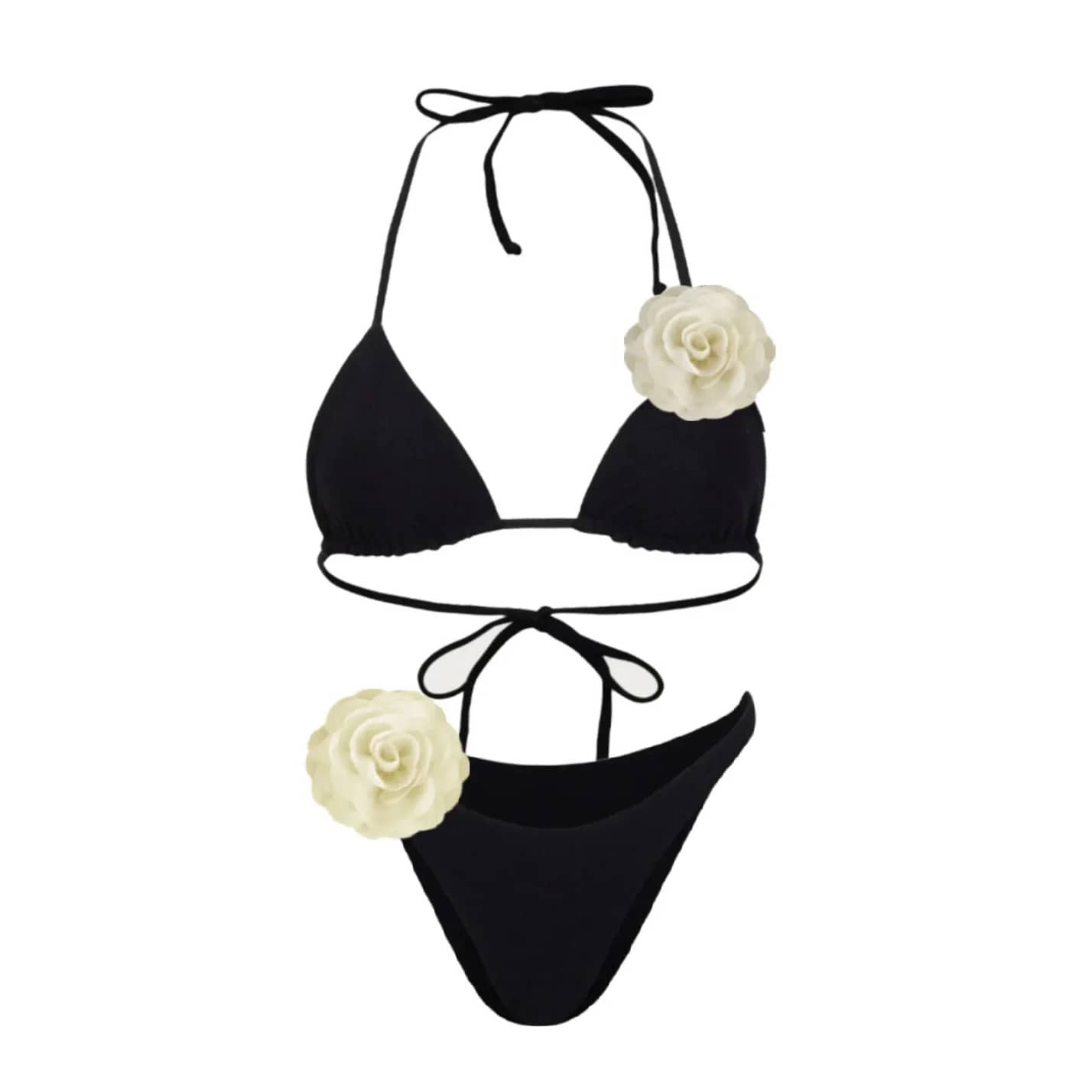 Blossom Noir Black Bikini Set