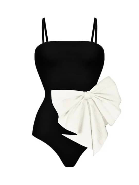 Bowtiful Black One-Piece Swimsuit