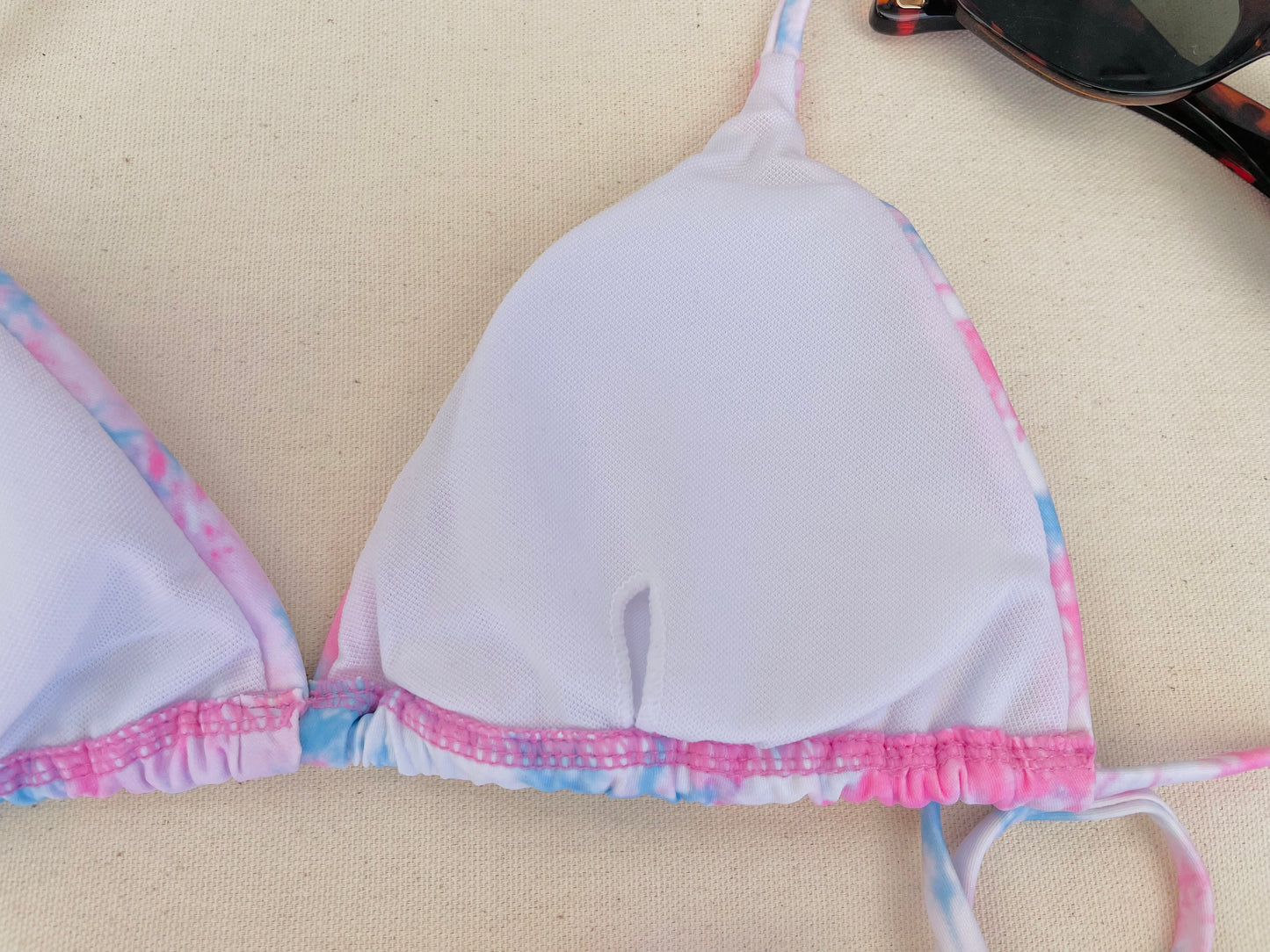 Pink And Blue Tie Dye Coors Style Two Piece Bikini Set