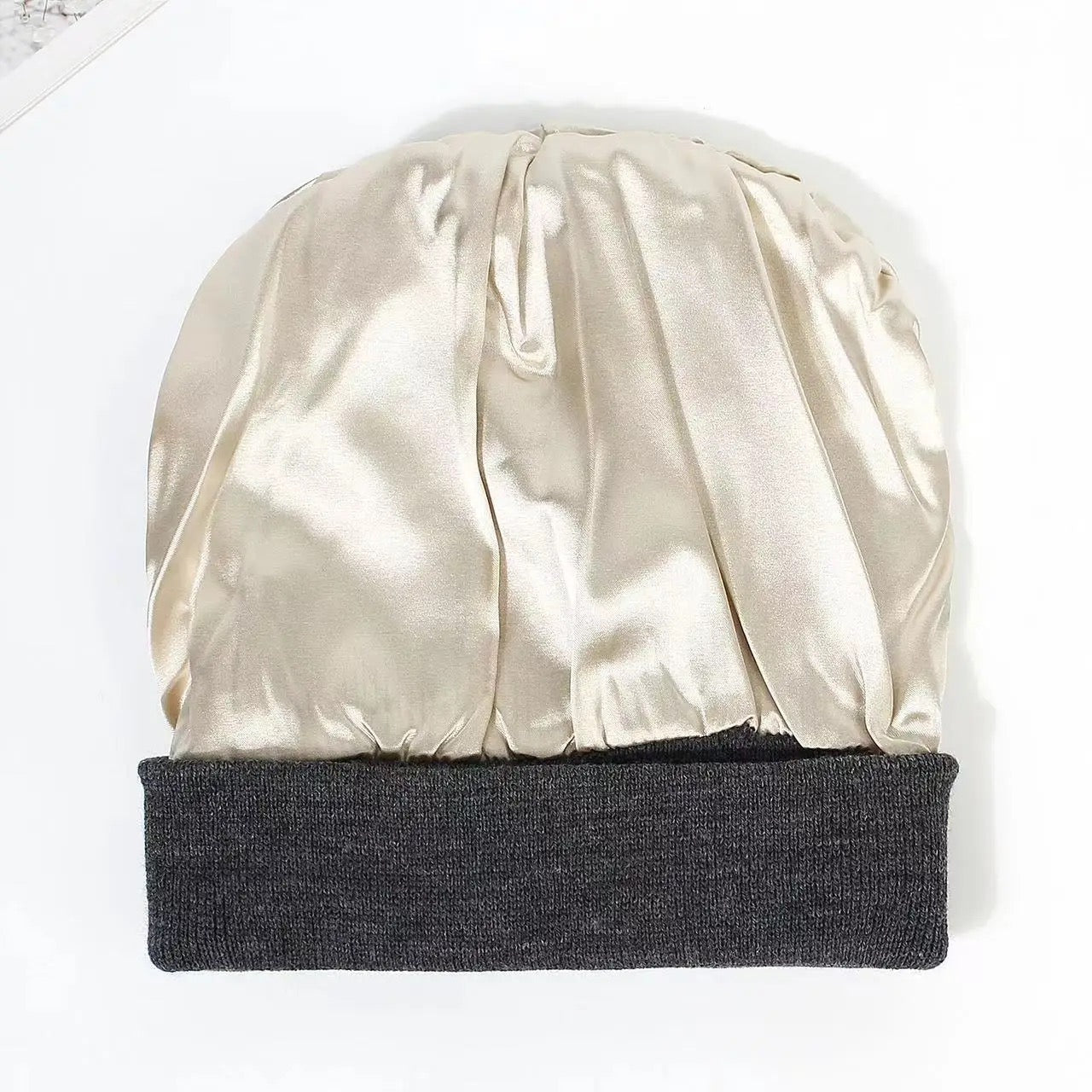 Brown Satin Lined Beanie Winter Hat