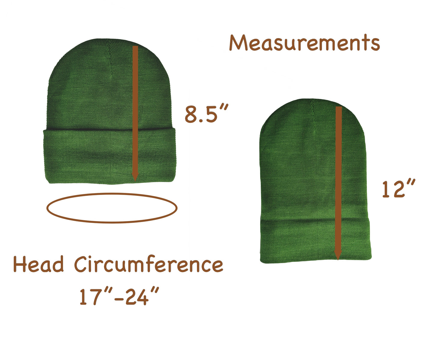 Green Satin Lined Beanie Hat