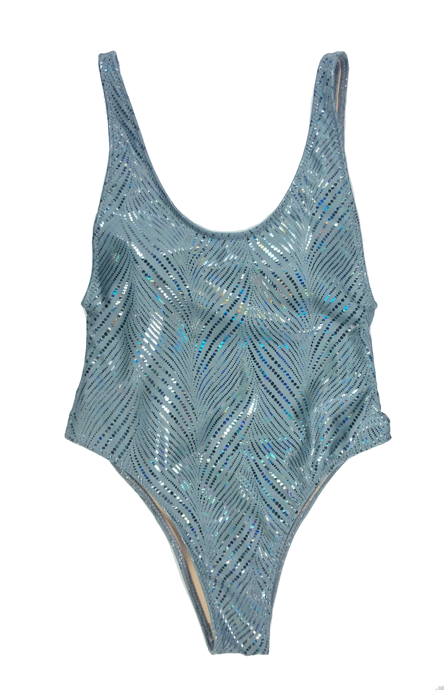 wendolin-designs - Wendolin Designs - Swimsuit - A One Piece Swimsuit High Cut - Color Gray Sparkling