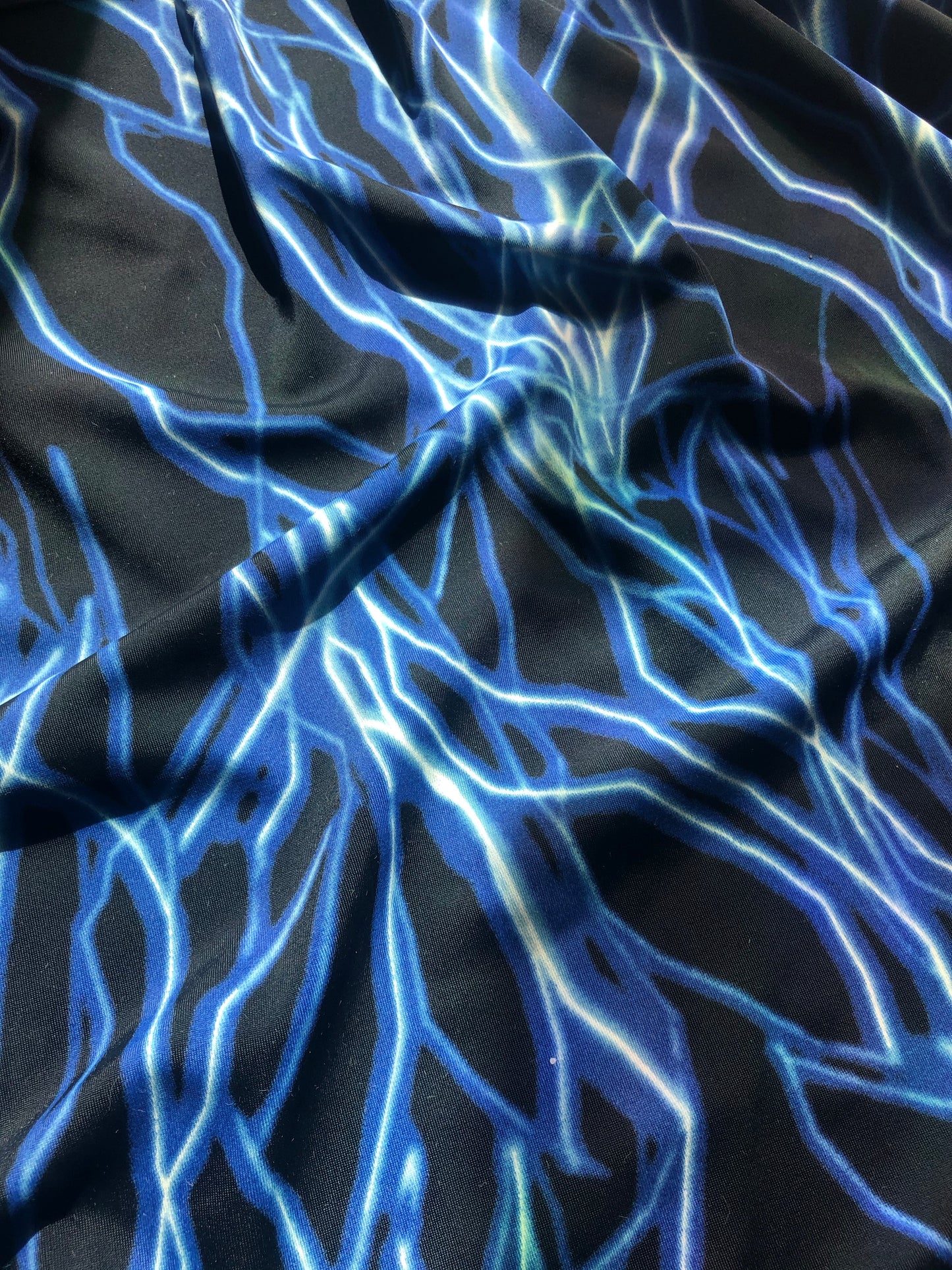 Blue Electric Print Lighting Bikini Top