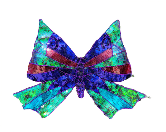 Festival Butterfly Sequin Top Purple Iridescent Color