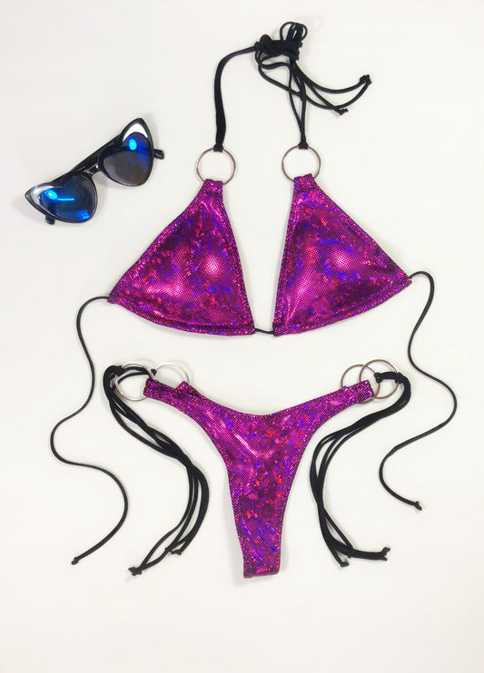wendolin-designs - Wendolin Designs - Bikini bottom - Bikini Set - Color Purple Holographic - Big rings