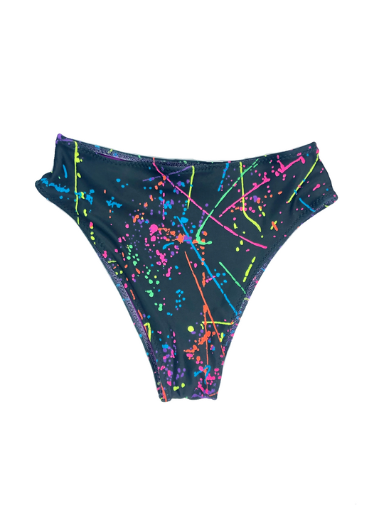 wendolin-designs - Wendolin Designs - Bikini bottom - High-Waisted Bikini Bottom Color Neon Splash Paint
