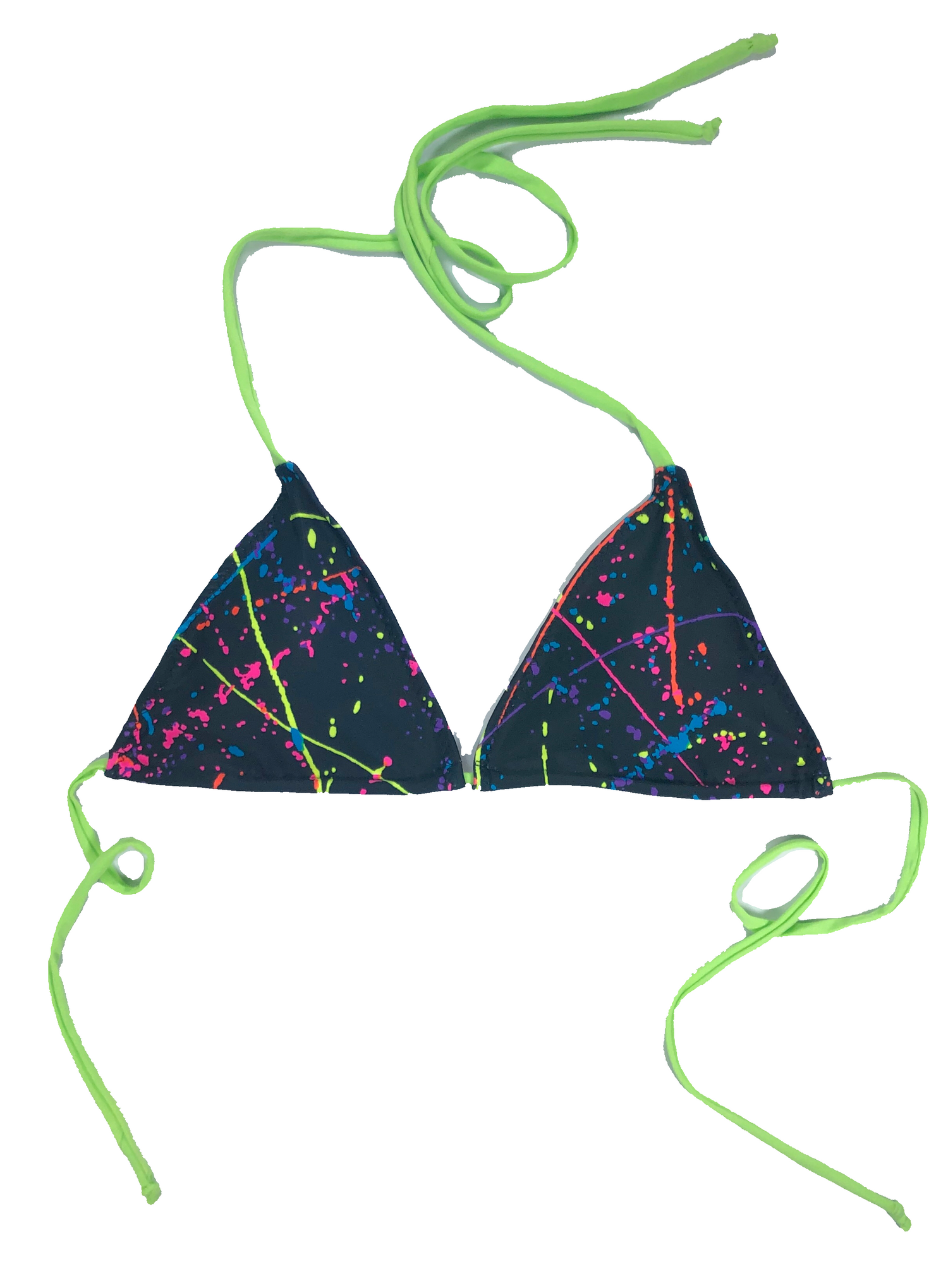 wendolin-designs - Wendolin Designs - Bikini Top - Triangular Bikini Top- Colorful splash fabric design