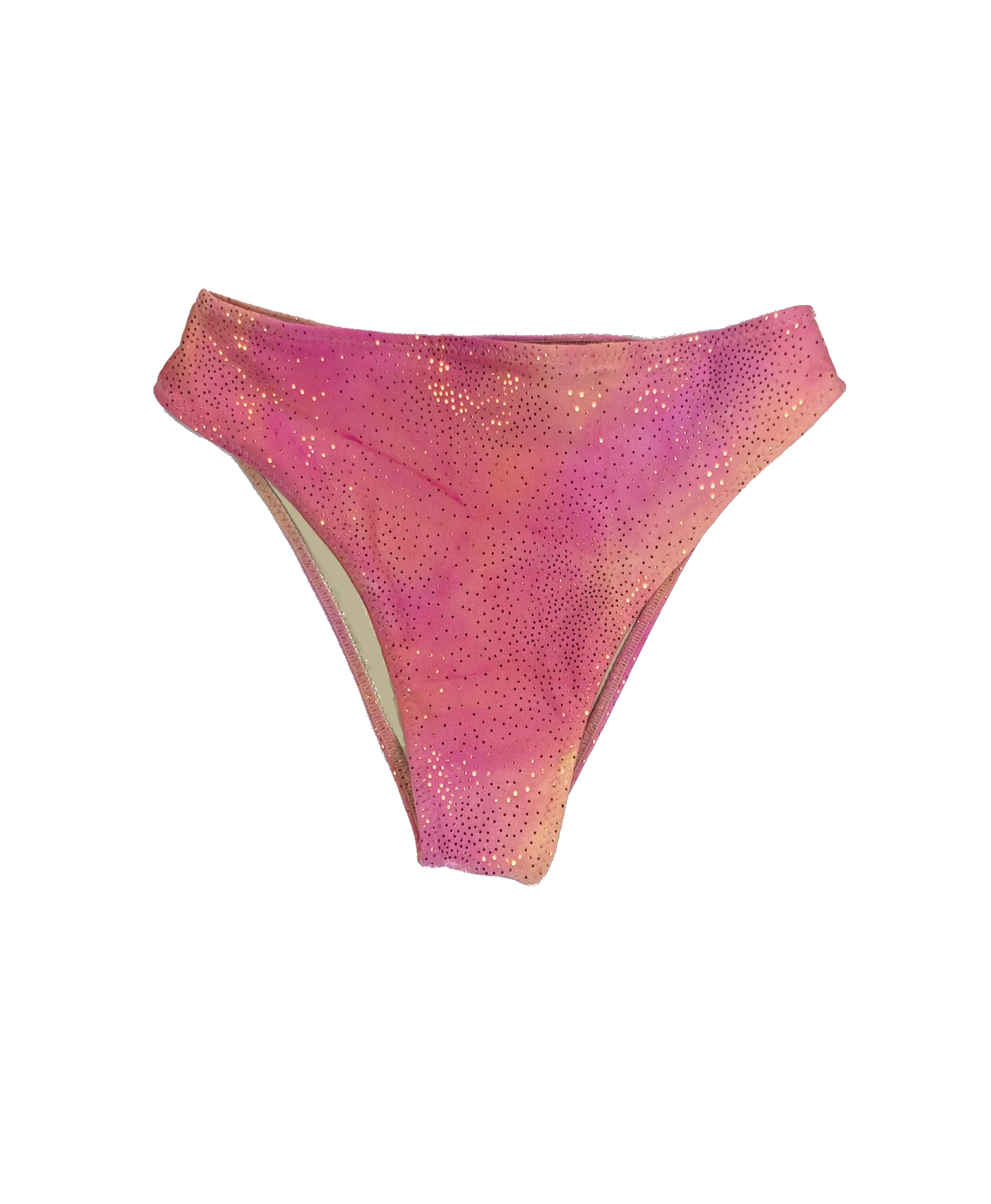 wendolin-designs - Wendolin Designs - Bikini bottom - High-Waist Bikini Bottom-Color Pink And Gold