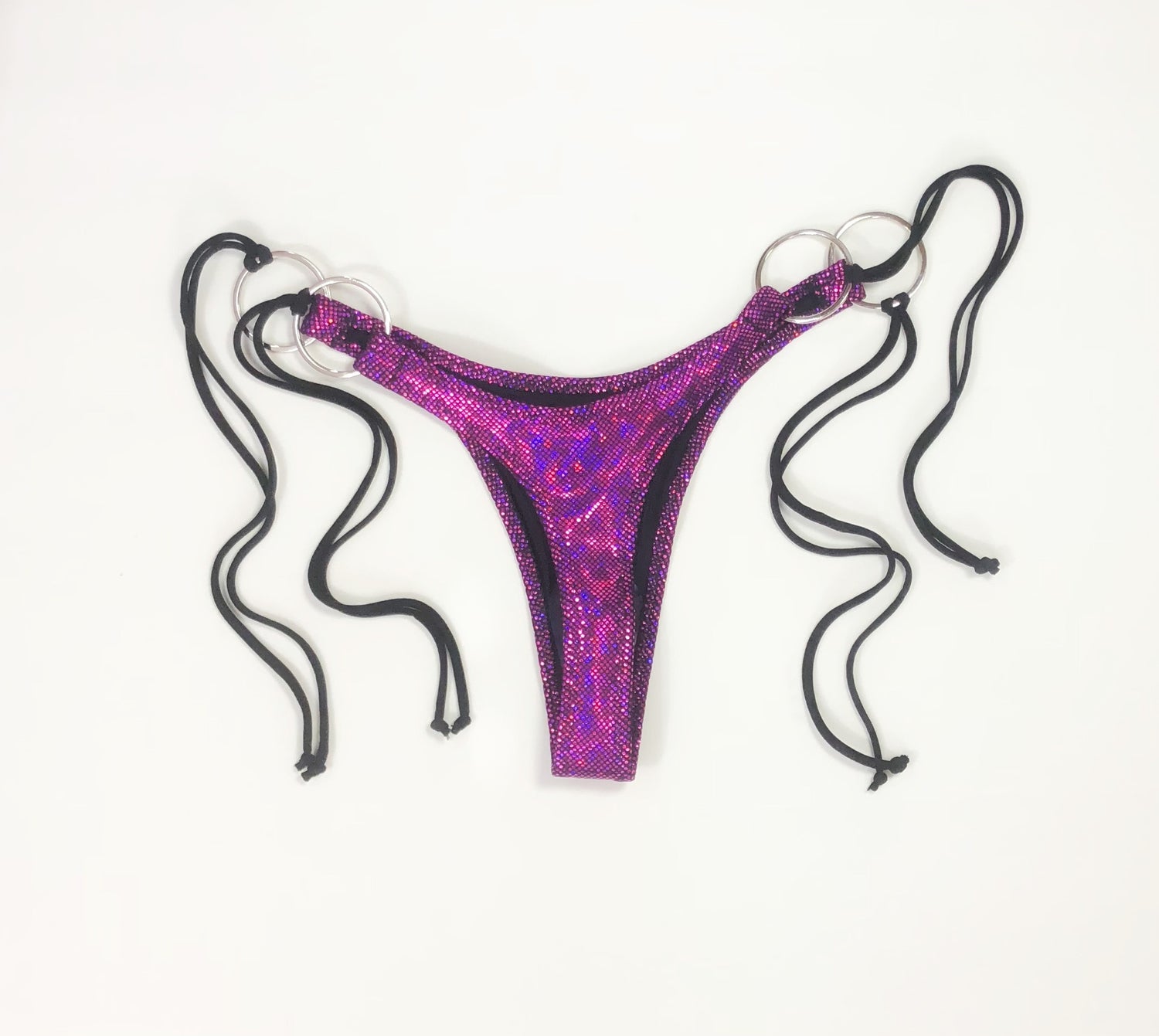 wendolin-designs - Wendolin Designs - Bikini bottom - Bikini Set - Color Purple Holographic - Big rings