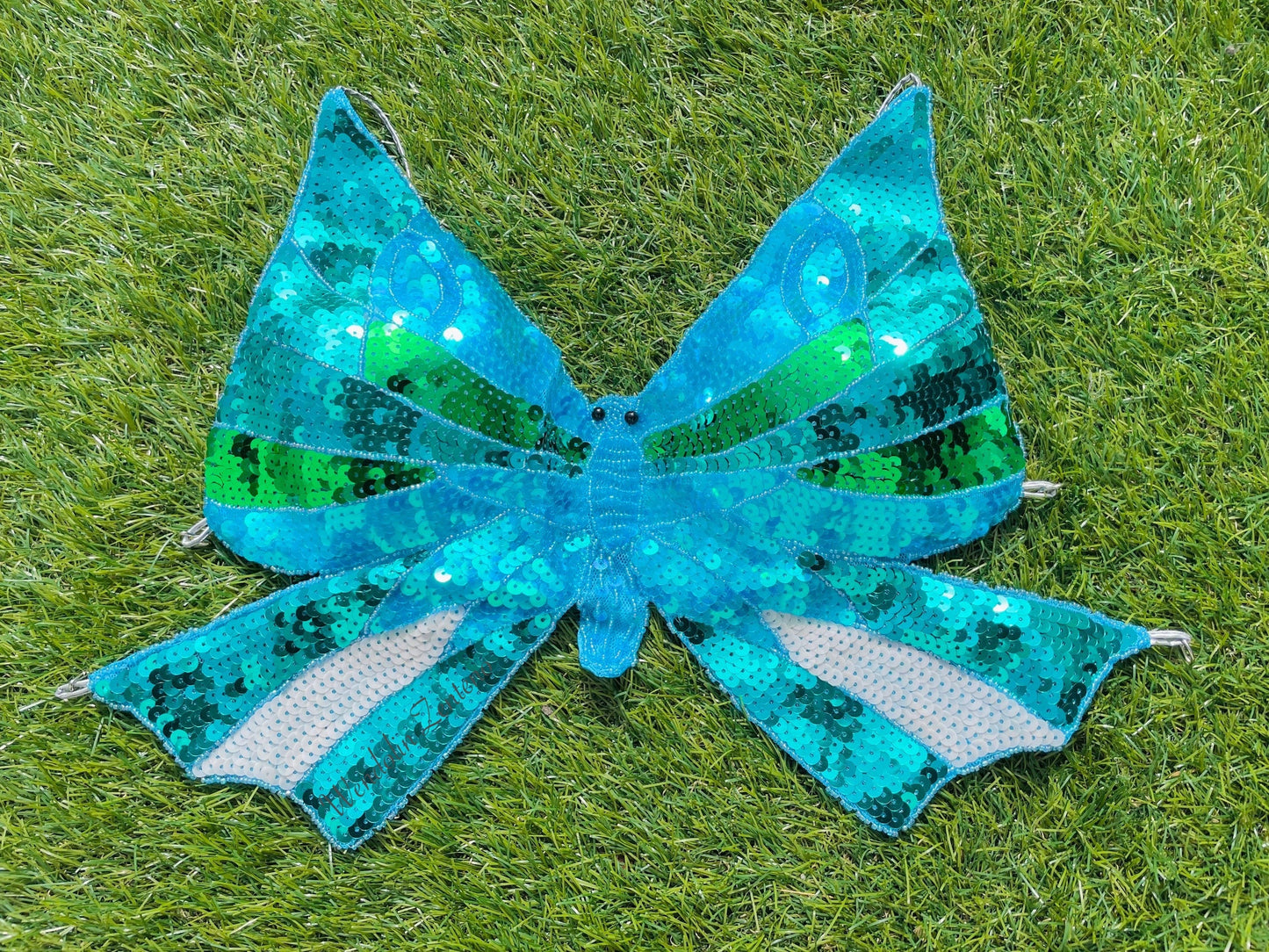 Mermaid Blue Butterfly Sequin Top