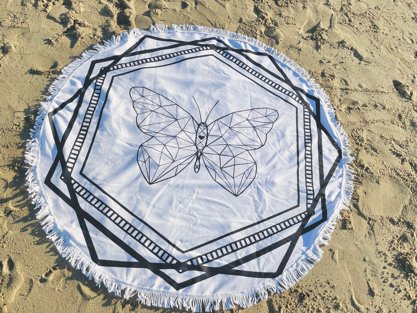 Bohemian Butterfly Bliss Towel with Fringes