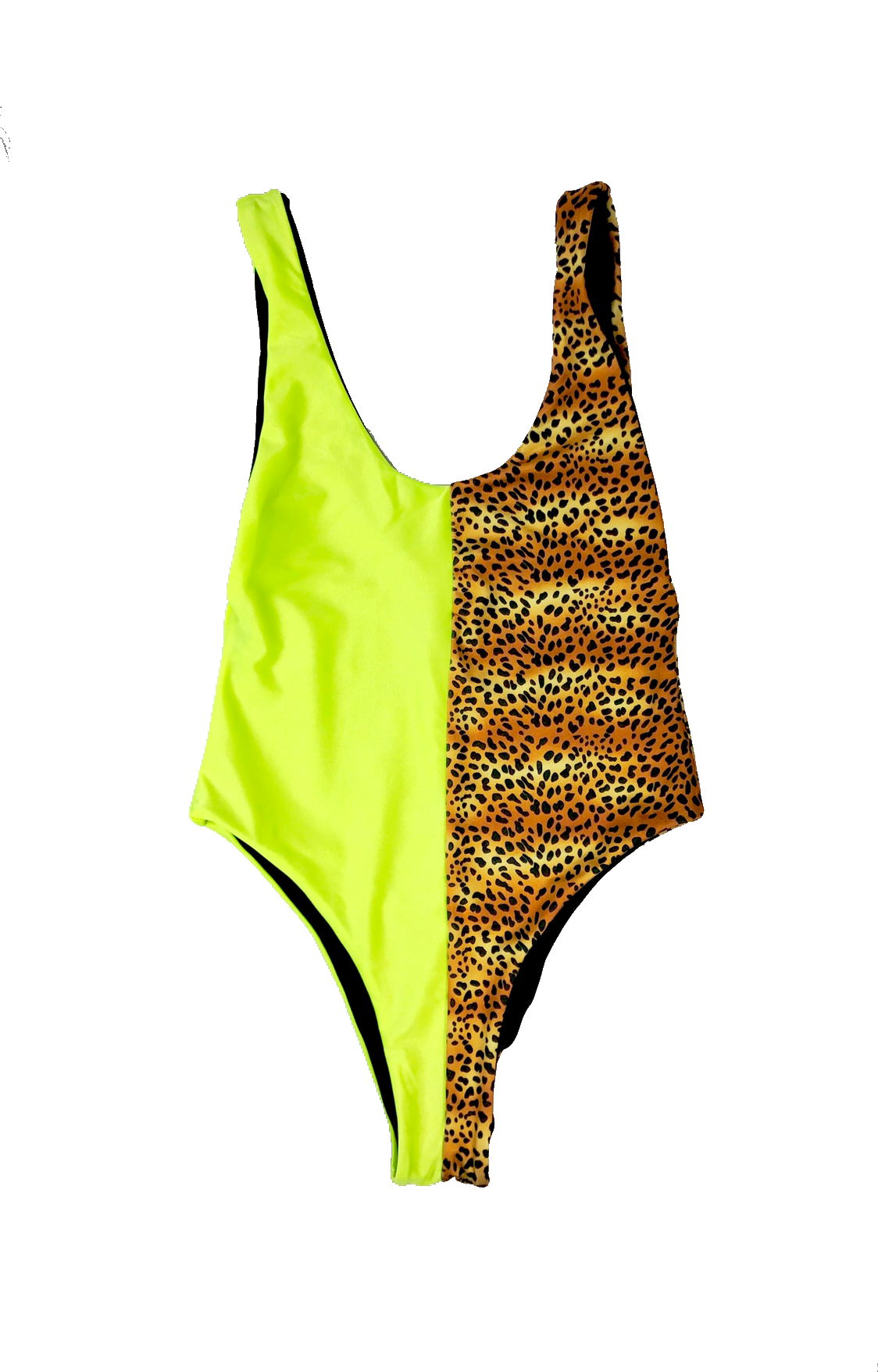 wendolin-designs - Wendolin Designs -  - One Piece Swimsuit Reversible leopard print, neon green and black colors