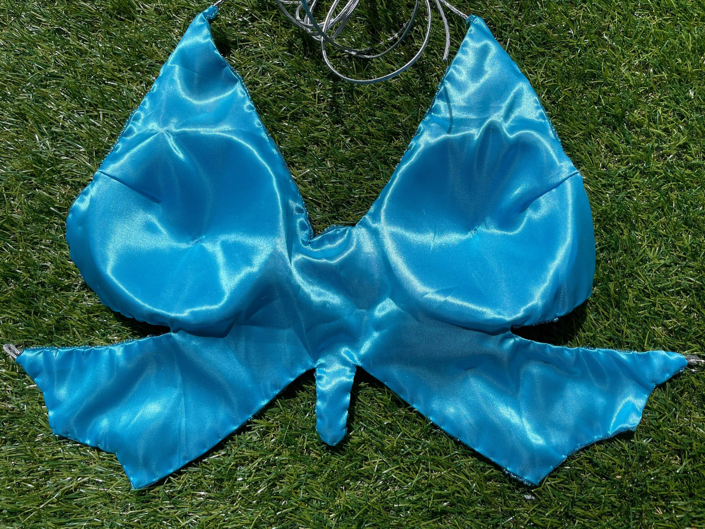 Mermaid Blue Butterfly Sequin Top