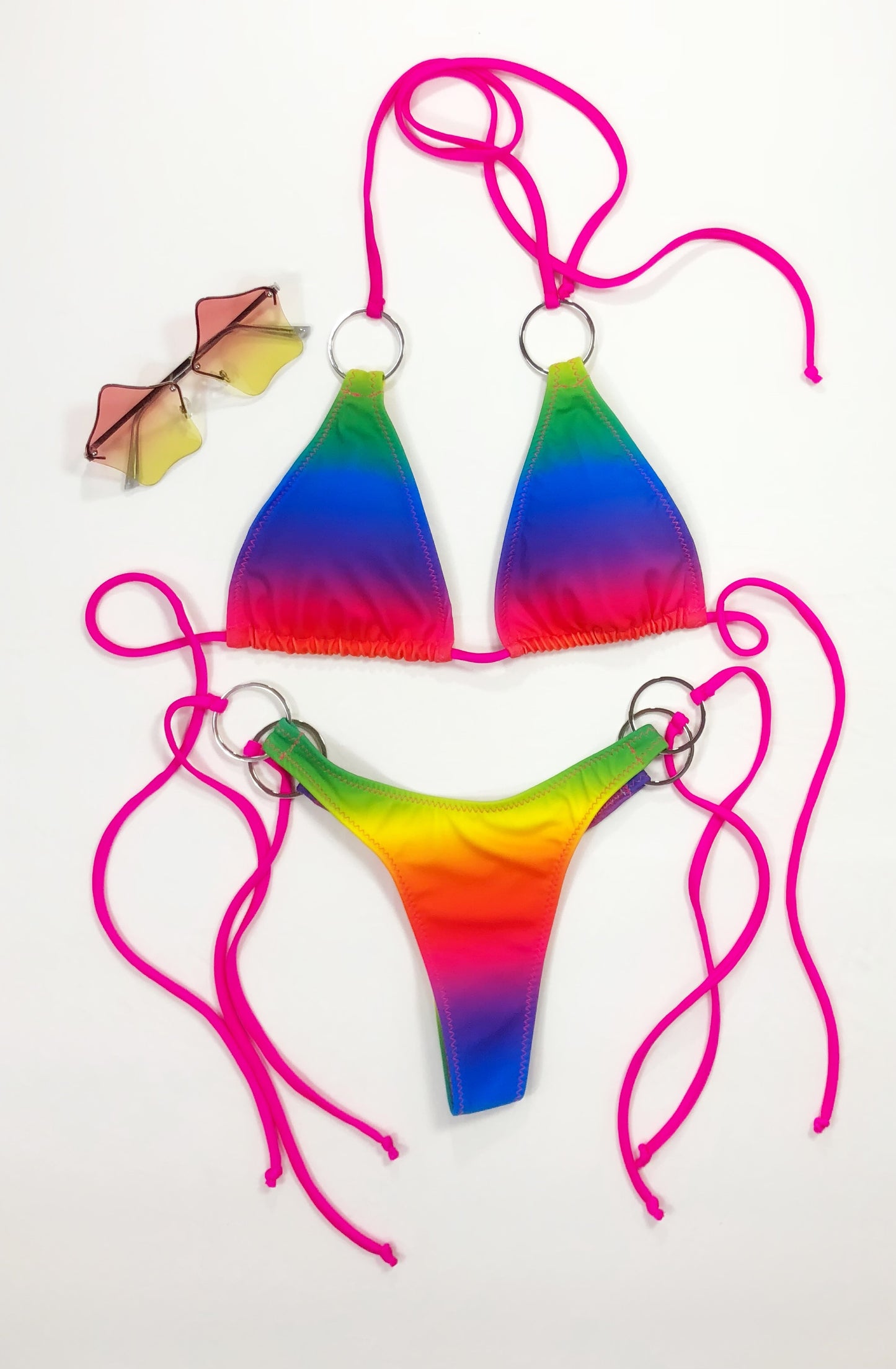 wendolin-designs - Wendolin Designs - Set - Two Piece Bikini Set / Rainbow