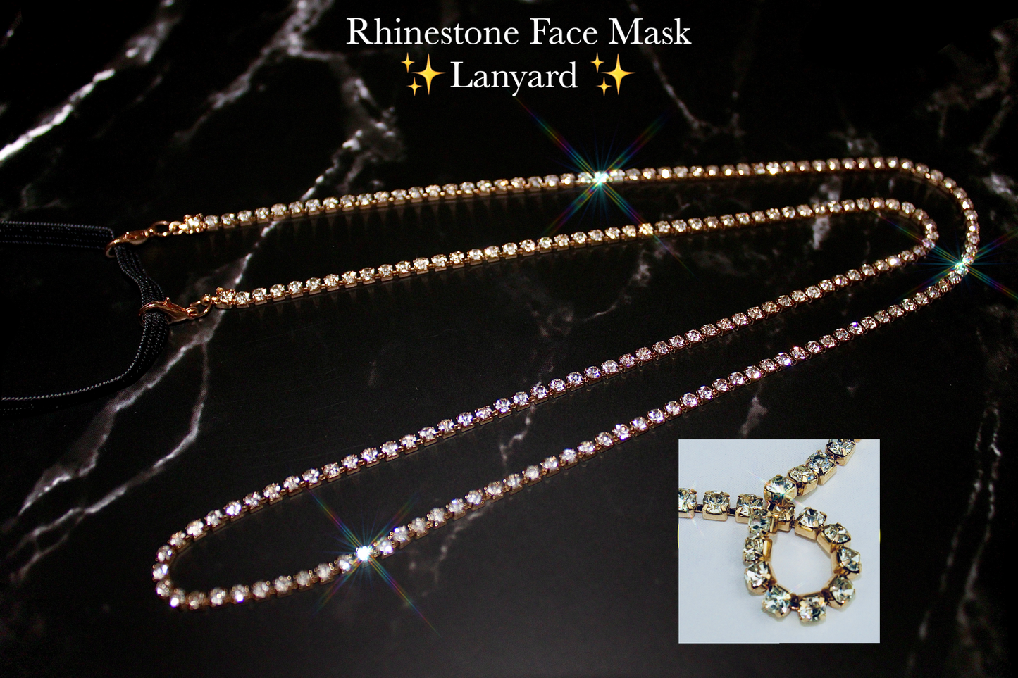 Rhinestones Lanyard for Face Mask