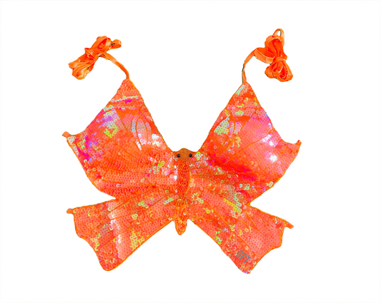 Festival Fashion Orange Butterfly Sequin Top