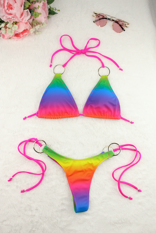 Bikini Set Rainbow Print